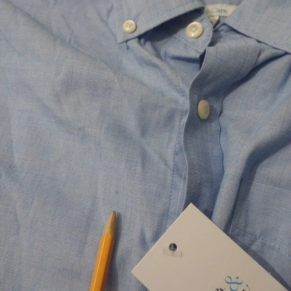 Croft & Barrow Men's Medium Shirt NEW WITH TAGS Easy Care‎ Light Blue Button Up